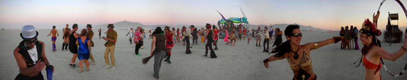 Otter Clan Dance on the Playa by Letucia